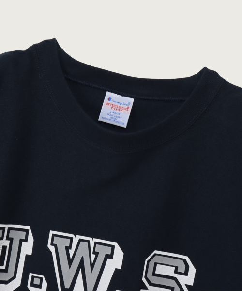 Reverse Weave City Graphic Short Sleeve T-Shirt Navy