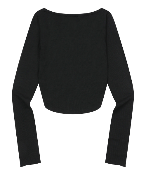 SERDIN SHIRRING SNAP BUTTON CROP CARDIGAN (2COLOR)