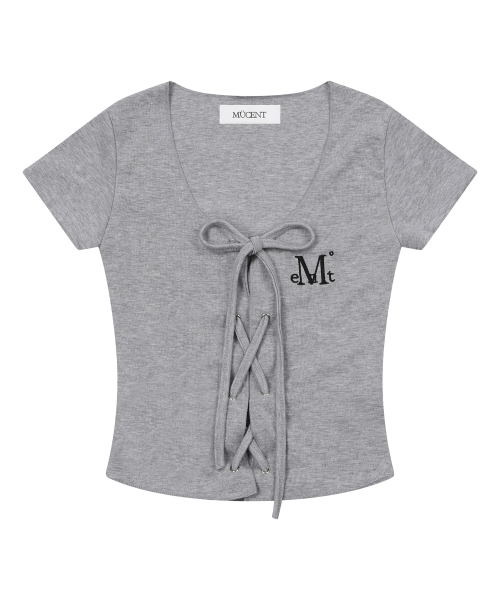 LUKE EYELET LACE-UP CORSET HALF T (2COLOR)