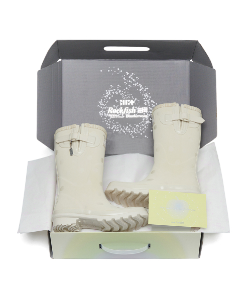 [× ILLIT] ORIGINAL RAIN BOOTS SHORT DOT - IVORY