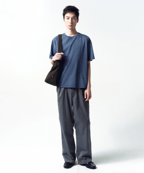 Distressed Cropped Box Fit T-Shirt LIGHT NAVY