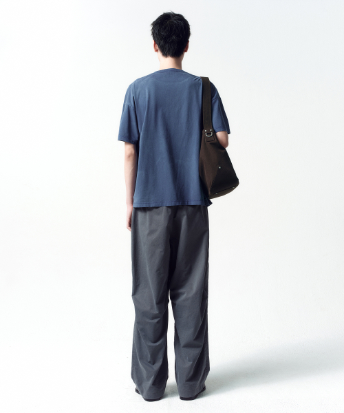 Distressed Cropped Box Fit T-Shirt LIGHT NAVY