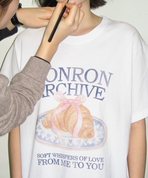 RIBBON CROISSANT BASIC FIT T SHIRT WHITE