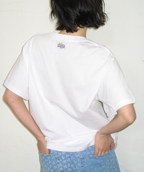 RIBBON CROISSANT BASIC FIT T SHIRT WHITE