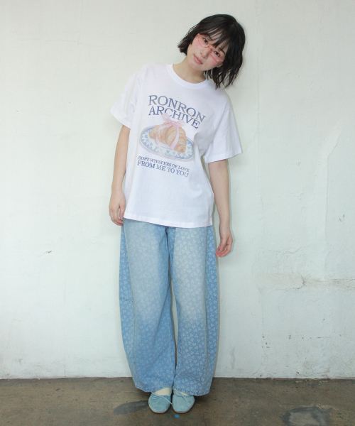 RIBBON CROISSANT BASIC FIT T SHIRT WHITE