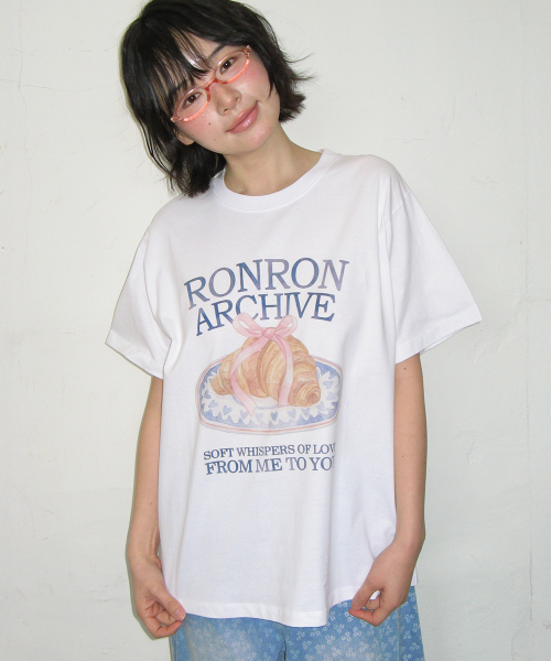 RIBBON CROISSANT BASIC FIT T SHIRT WHITE