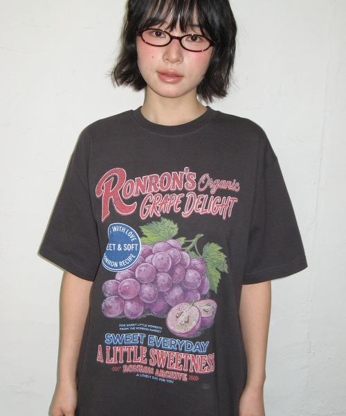 VINTAGE GRAPE OVER FIT T SHIRT CHARCOAL
