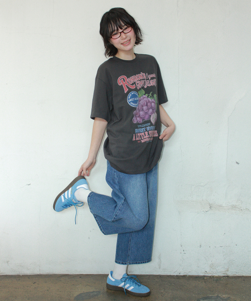 VINTAGE GRAPE OVER FIT T SHIRT CHARCOAL