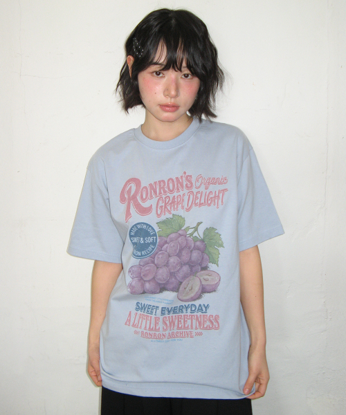 VINTAGE GRAPE OVER FIT T SHIRT SOFT BLUE