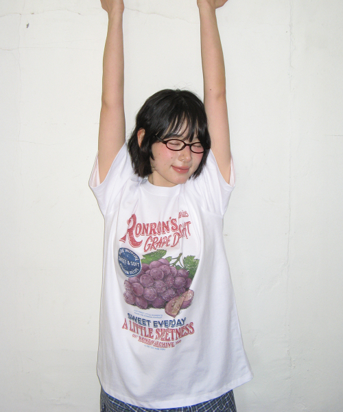 VINTAGE GRAPE OVER FIT T SHIRT WHITE