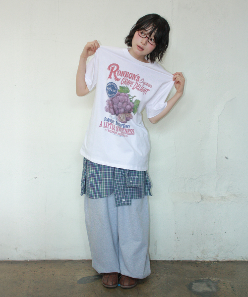 VINTAGE GRAPE OVER FIT T SHIRT WHITE