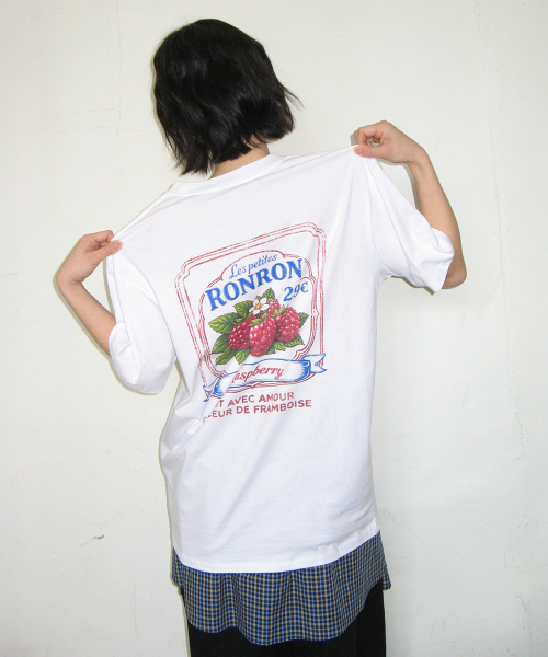 VINTAGE RASPBERRY OVER FIT T SHIRT WHITE
