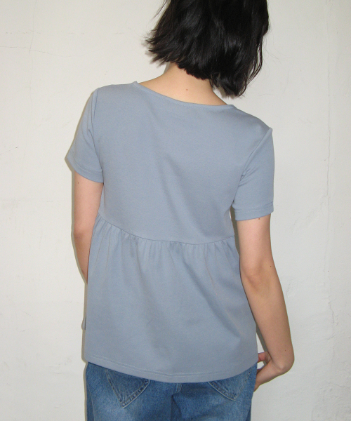 KNOT RIBBON A LINE T SHIRT BLUE