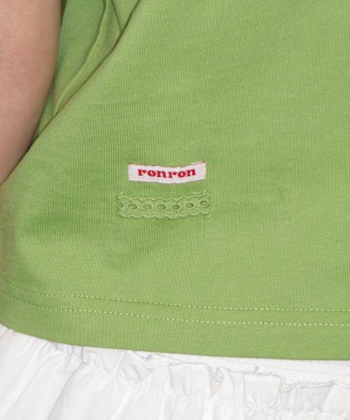 MINI LABEL CROP SHORT SLEEVE OLIVE
