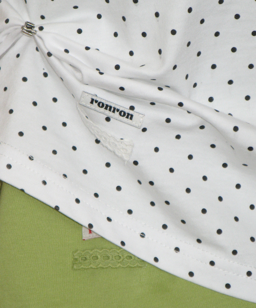 MINI LABEL CROP SHORT SLEEVE WHITE DOT