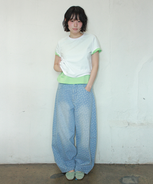 MINI LABEL CROP SHORT SLEEVE WHITE