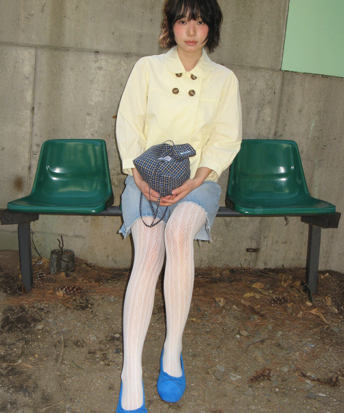 DOUBLE BUTTON PUFF SLEEVE JACKET SOFT YELLOW