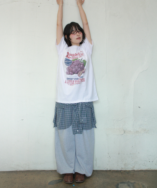 SHIRT LAYERED SWEAT PANTS GREY