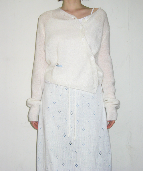 POINTELLE KNIT LONG SKIRT IVORY