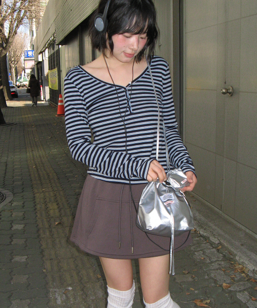 MINI BAG KEYRING SET DRAWSTRING BAG SILVER