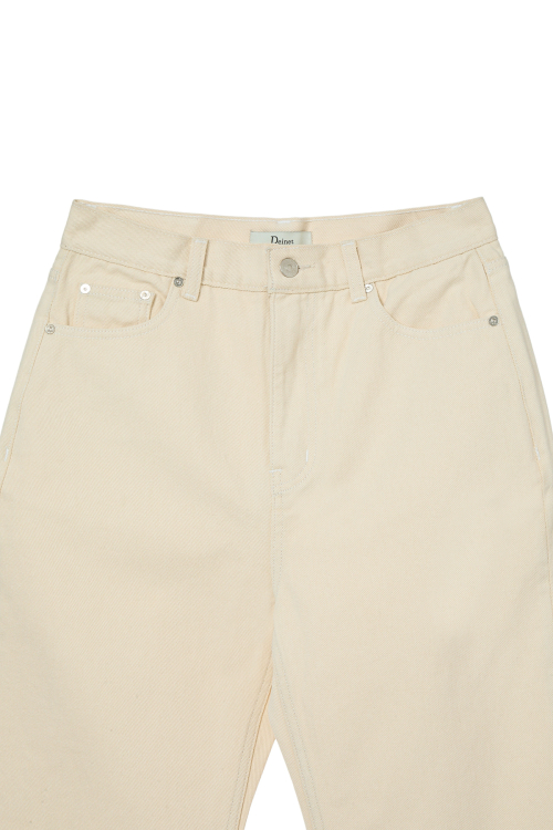 STRAIGHT DENIM PANTS IN OATMEAL