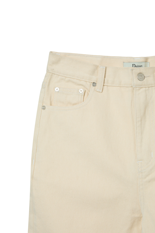 STRAIGHT DENIM PANTS IN OATMEAL
