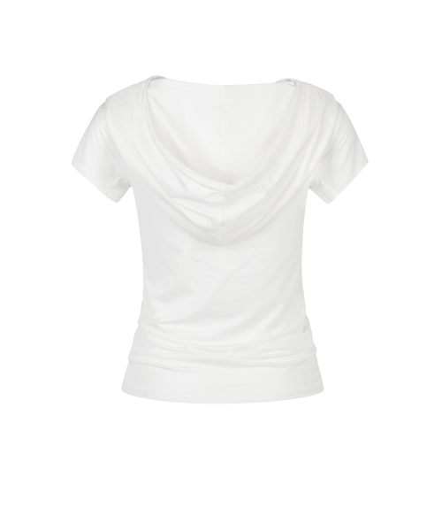 Shirring Hoodie Top - Ivory