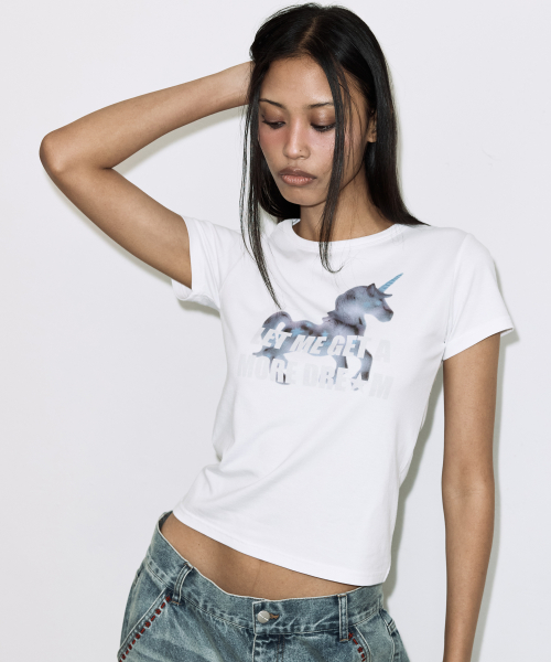 SHADOW UNICORN TEE (WHITE) F26QB057