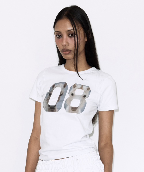 2-WAY 08 HORSE TEE (WHITE) F26QB078