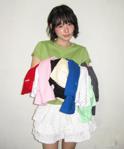 [2PACK] MINI LABEL CROP SHORT SLEEVE (10colors)