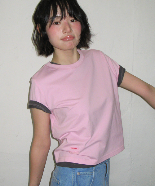 [2PACK] MINI LABEL CROP SHORT SLEEVE (10colors)