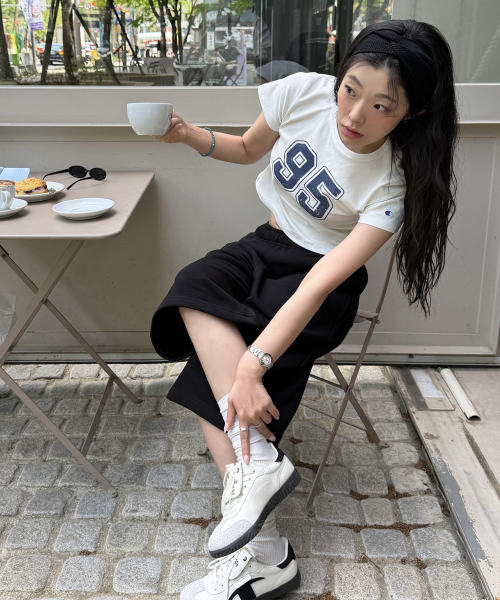 여성 95 크롭 티셔츠 4color