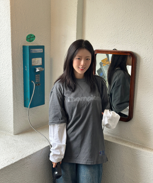 Track Logo Garment Dyeing T-Shirt 3 colors