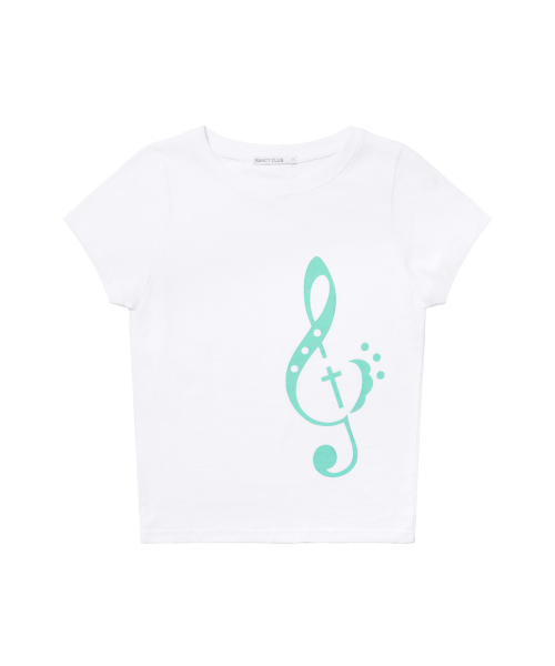 CLEF SYMBOL TEE (WHITE) F26QB143