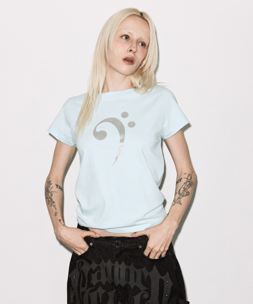 BASS CLEF TEE (BLUE) F26QB402