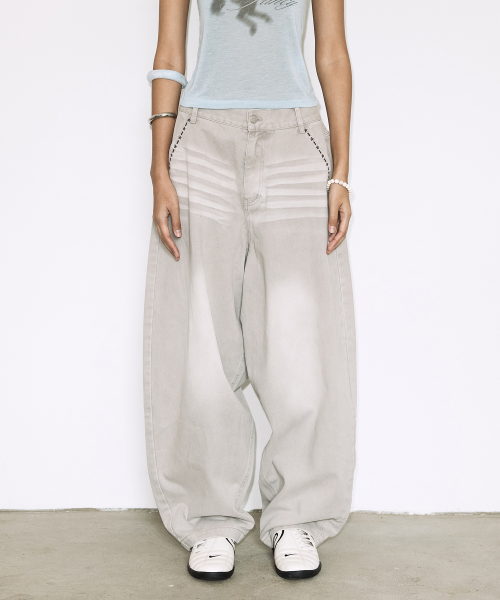 BAYWATCH DENIM PANTS (SAND GRAY) F26QD154