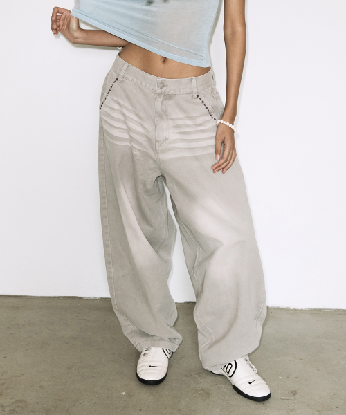 BAYWATCH DENIM PANTS (SAND GRAY) F26QD154