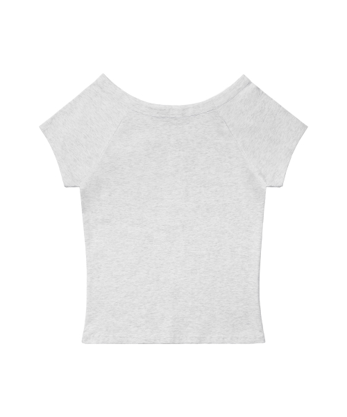 IMPERIAL BOATNECK TOP (WHITE MELANGE) F26QB082