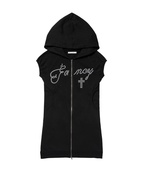 HOTFIX PUFF SLEEVE HOOD ONE-PIECE (BLACK) F26QD139