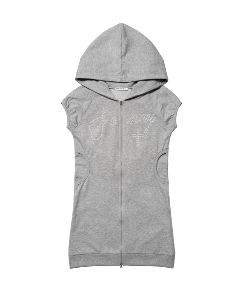 HOTFIX PUFF SLEEVE HOOD ONE-PIECE (GRAY) F26QD139