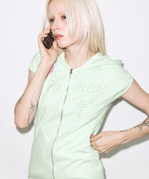 HOTFIX PUFF SLEEVE HOOD ONE-PIECE (MINT) F26QD139