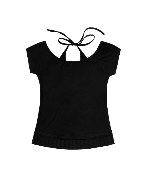 ROSY HALTER OFF-SHOULDER TOP (BLACK) F26QB136