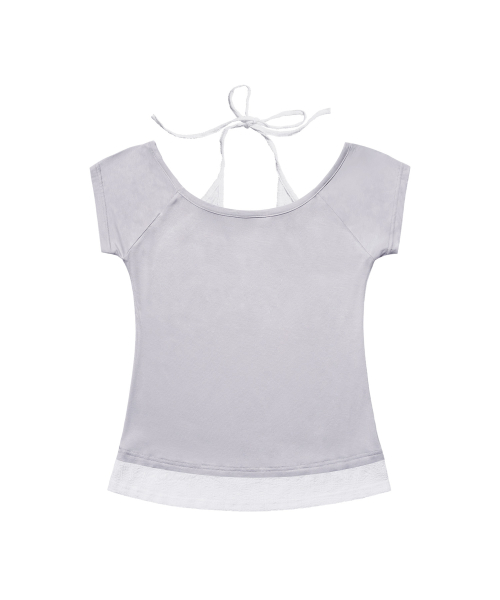 ROSY HALTER OFF-SHOULDER TOP (LIGHT PURPLE) F26QB136