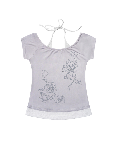 ROSY HALTER OFF-SHOULDER TOP (LIGHT PURPLE) F26QB136