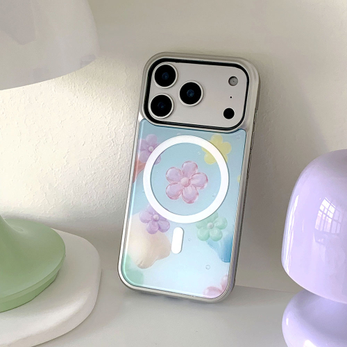 [범퍼실버]3D 플라워 맥세이프 폰 케이스