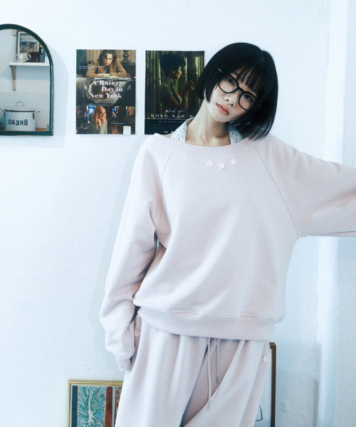 Crochet Sweat Pants (Baby Pink)