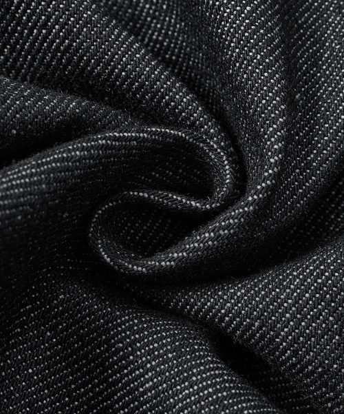 BIO WASHING CARPENTER BERMUDA DENIM PANTS_SLUB BLACK