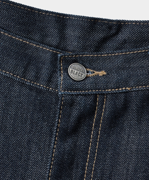 BIO WASHING CARPENTER BERMUDA DENIM PANTS_SLUB INDIGO