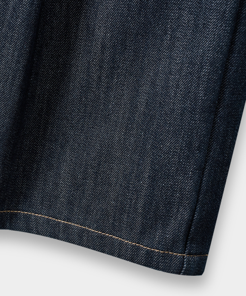 BIO WASHING CARPENTER BERMUDA DENIM PANTS_SLUB INDIGO