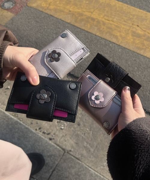 Fleur Card Wallet (Chrome Pink)